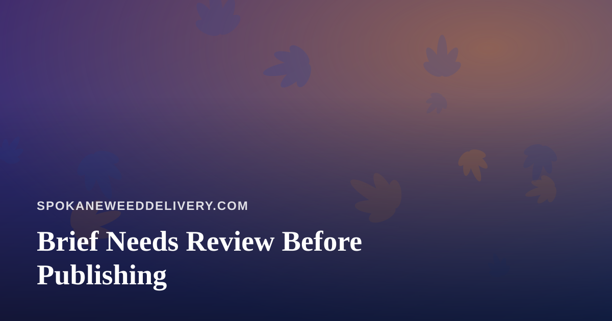 Brief Needs Review Before Publishing