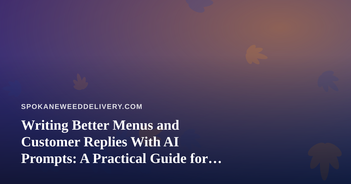 Writing Better Menus and Customer Replies With AI Prompts: A Practical Guide for Spokane Delivery Shops